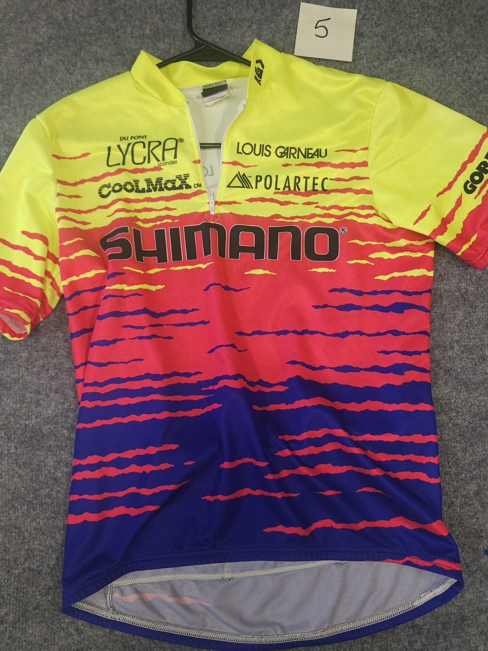 VINTAGE Shimano Men’s Yellow & Pink Cycling jersey